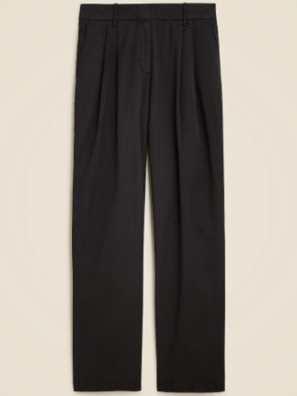 J. Crew Wide-Leg Essential Pants In Cotton Poplin (Style BZ694) Black Size 10